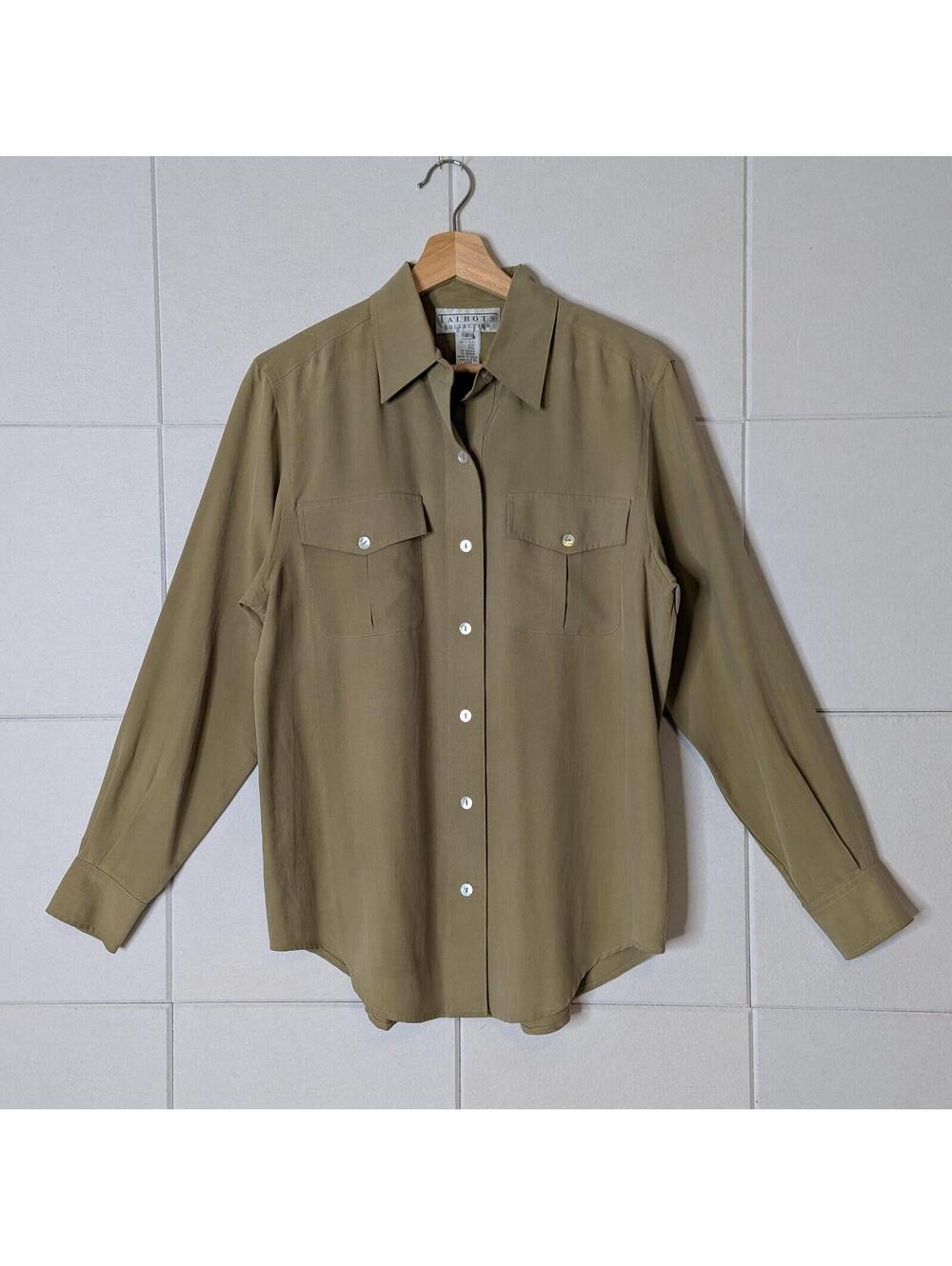 Vintage 90s Talbots oversized silk pocket blouse